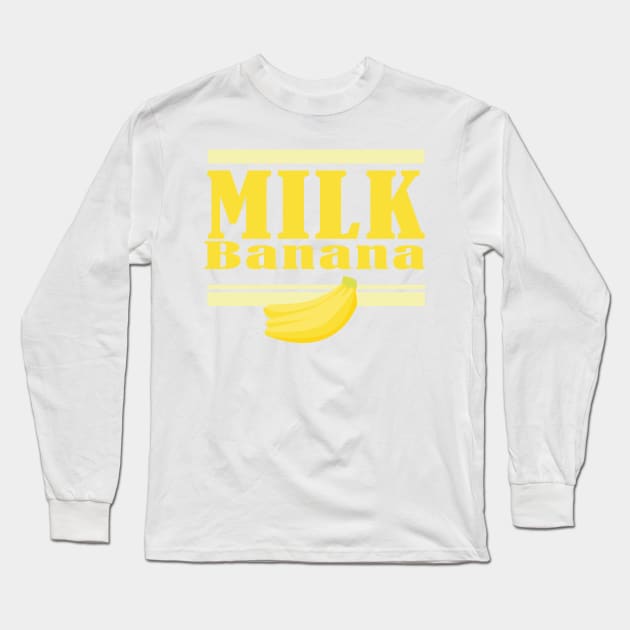 HARAJUKU KAWAII BANANA MILK DESIGN FUN KOREAN ANIME Long Sleeve T-Shirt by Chameleon Living